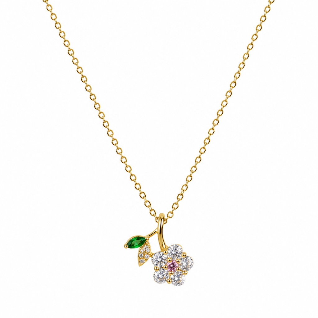 Alina Cherry Blossom Pendant Necklace