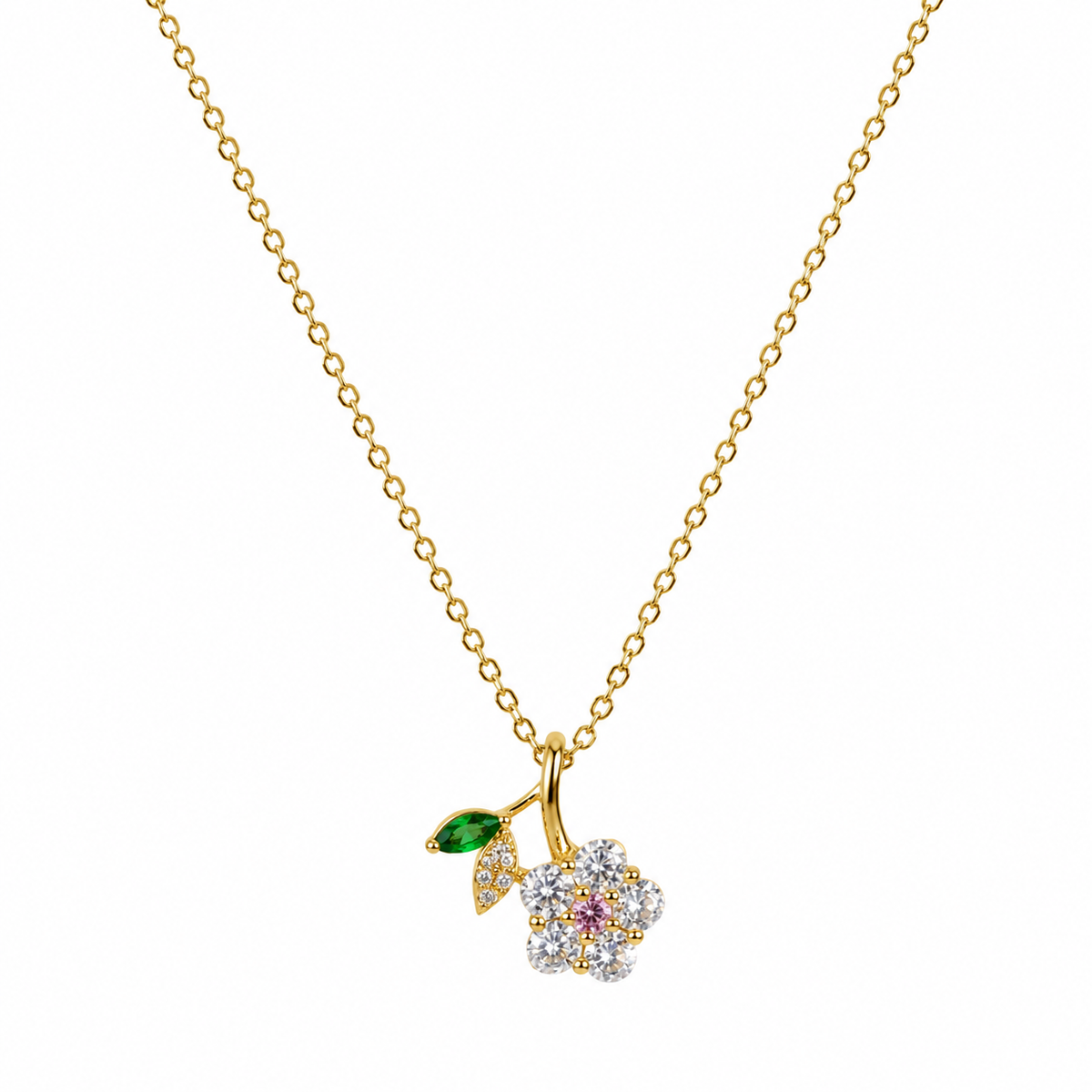 Alina Cherry Blossom Pendant Necklace