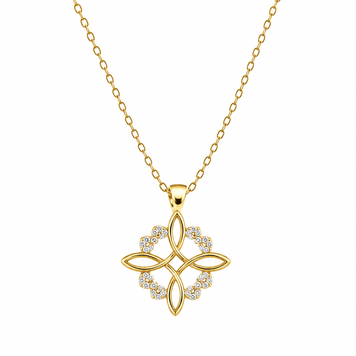 Aanya Floral CZ Pendant Necklace