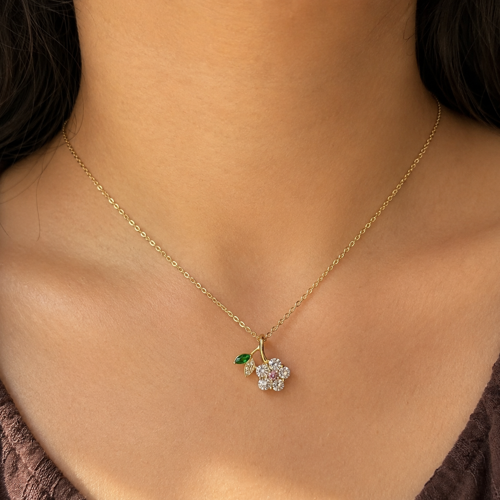 Alina Cherry Blossom Pendant Necklace