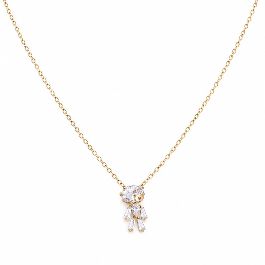 Freya CZ Teddy Pendant Necklace