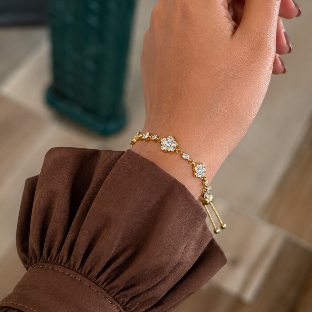 Diya CZ Flower Bracelet