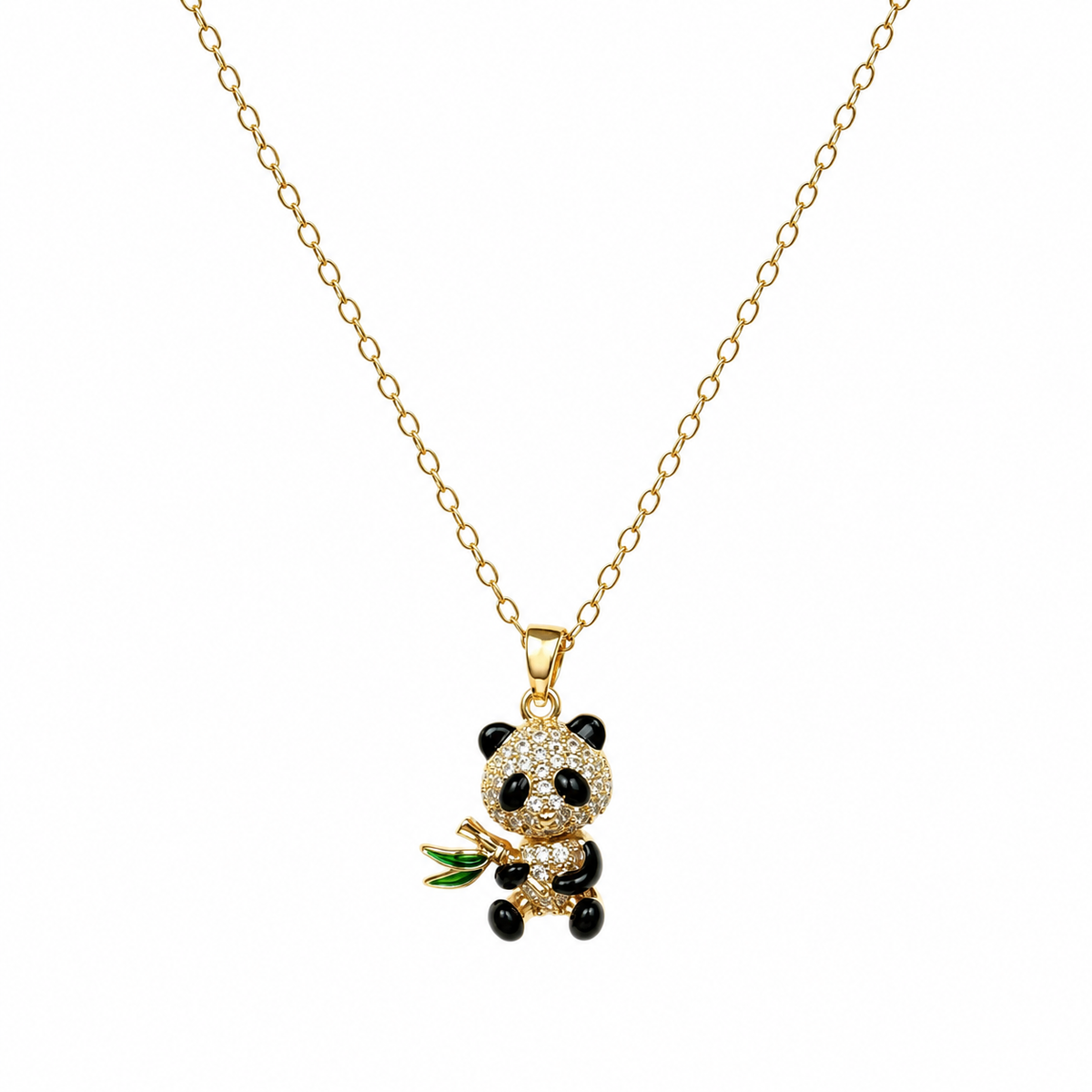 Clara Panda Bamboo Pendant Necklace