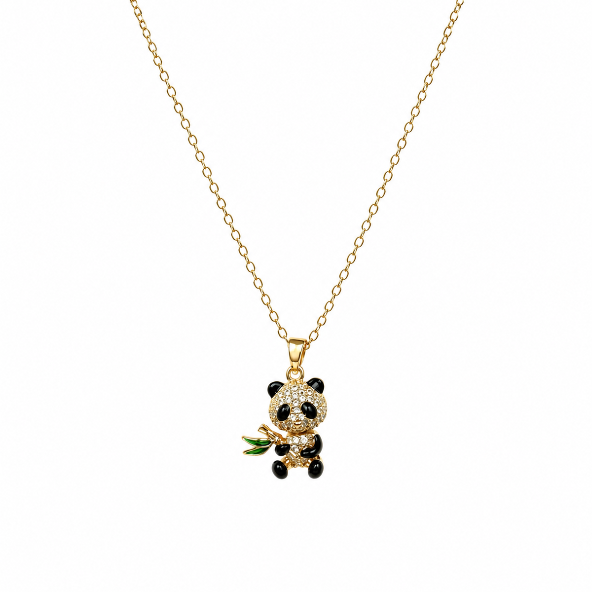 Clara Panda Bamboo Pendant Necklace