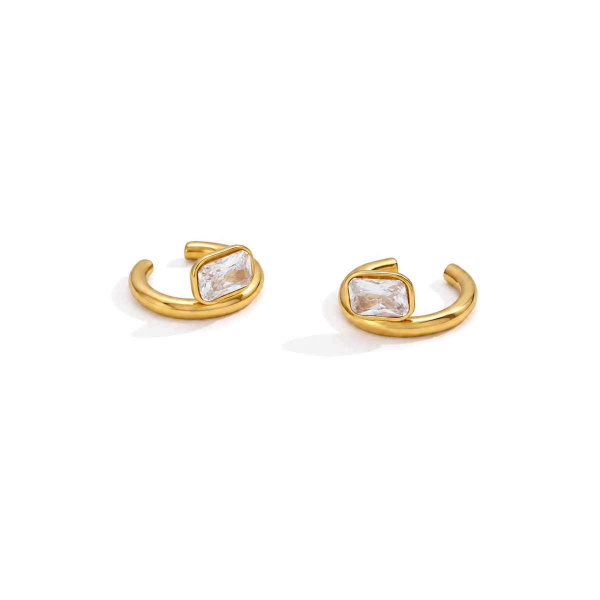 Zoya Gold Square Stone Ear Cuff