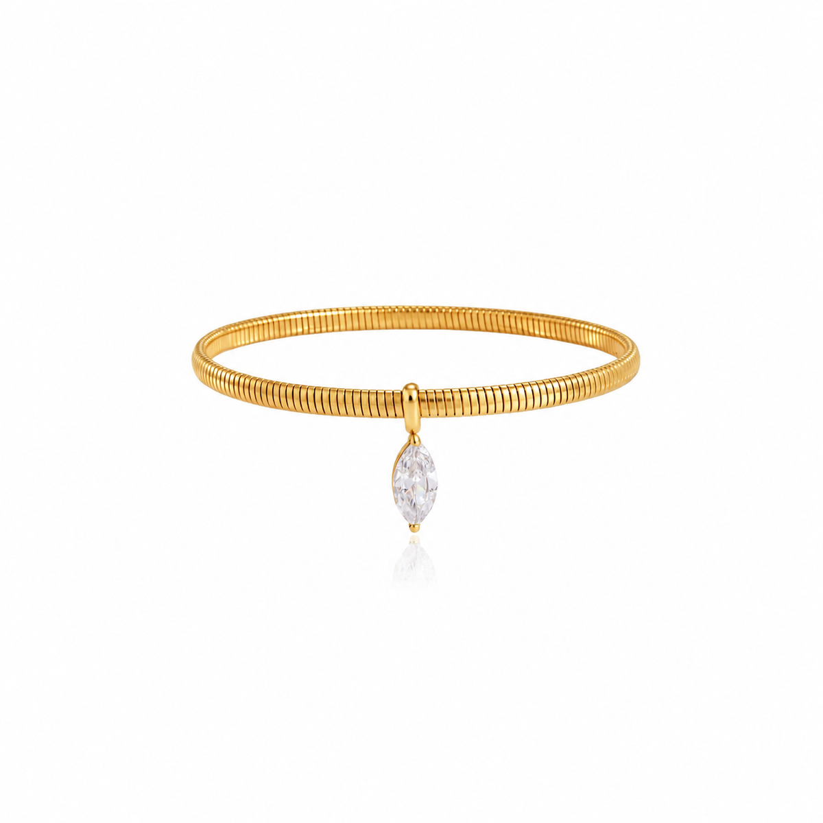Sienna Gold Snake Chain CZ Charm Bracelet