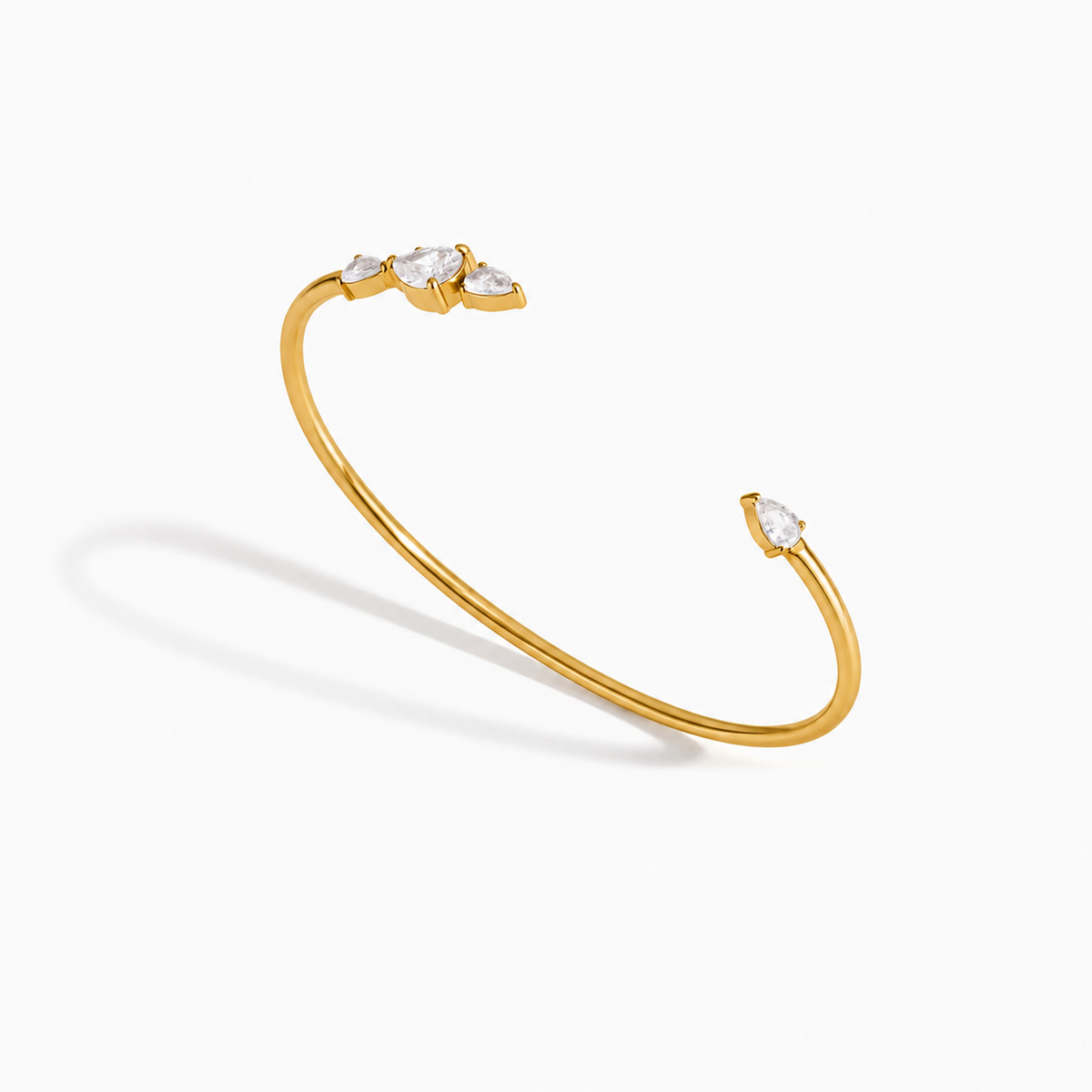 Elena Gold Floral CZ Cuff Bracelet