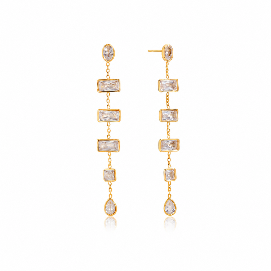 Sienna CZ Geometric Drop Earrings
