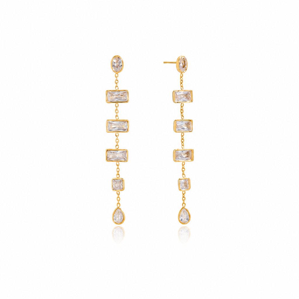 Sienna CZ Geometric Drop Earrings