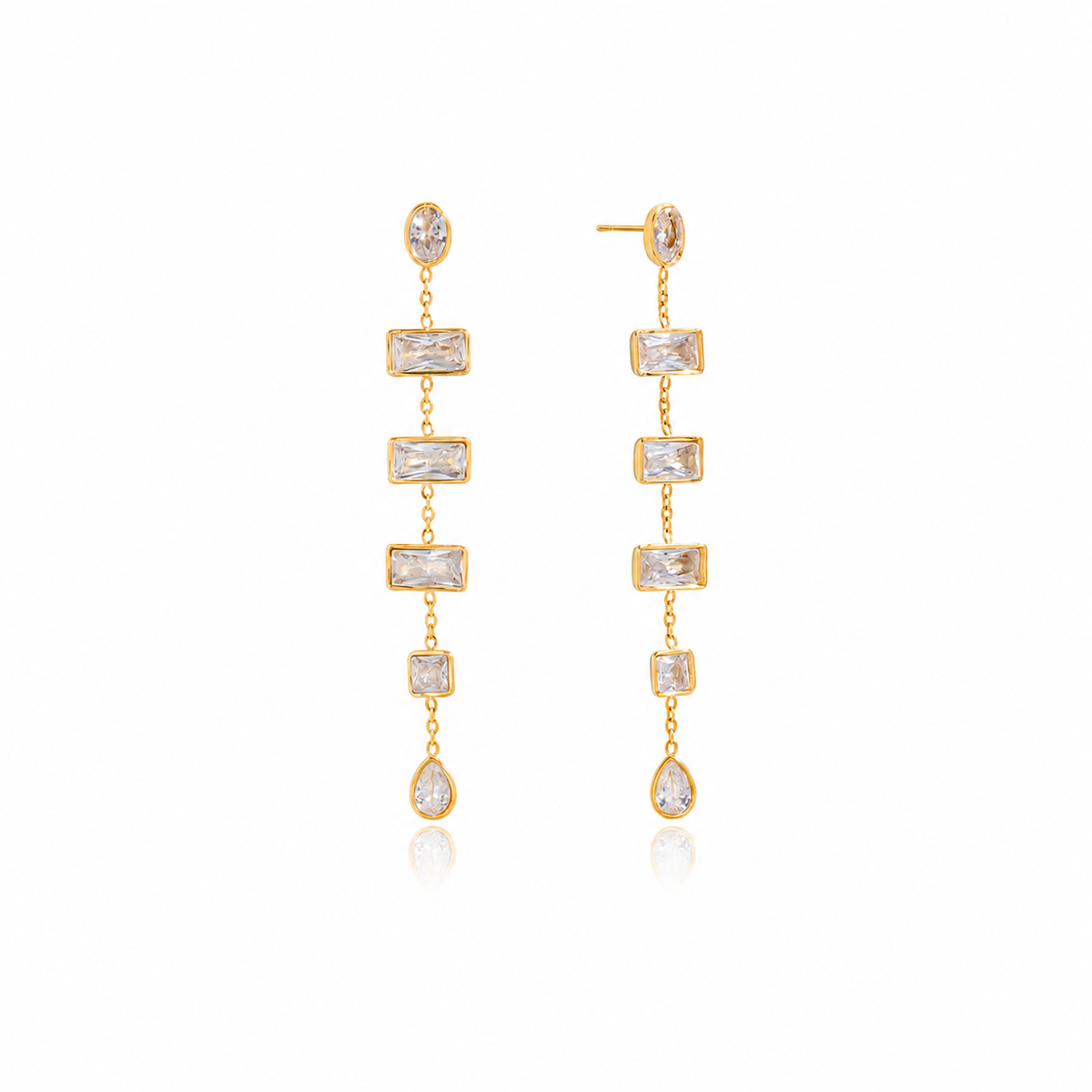 Sienna CZ Geometric Drop Earrings