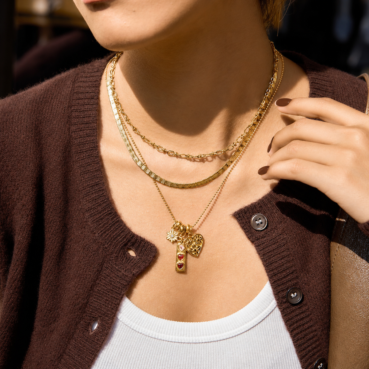 Elara Heart & Charm Layered Necklace