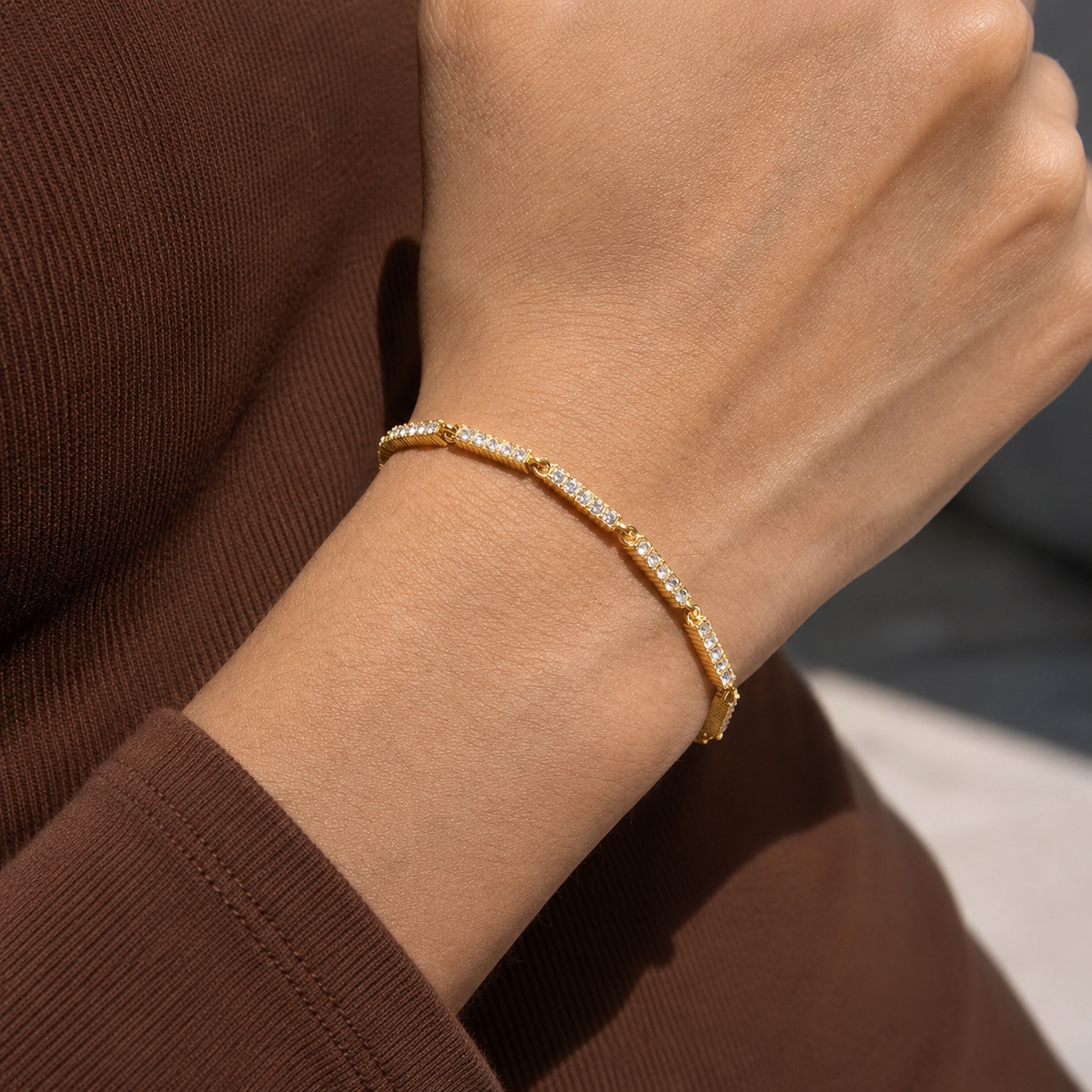 Avery Tennis Chain CZ Bracelet