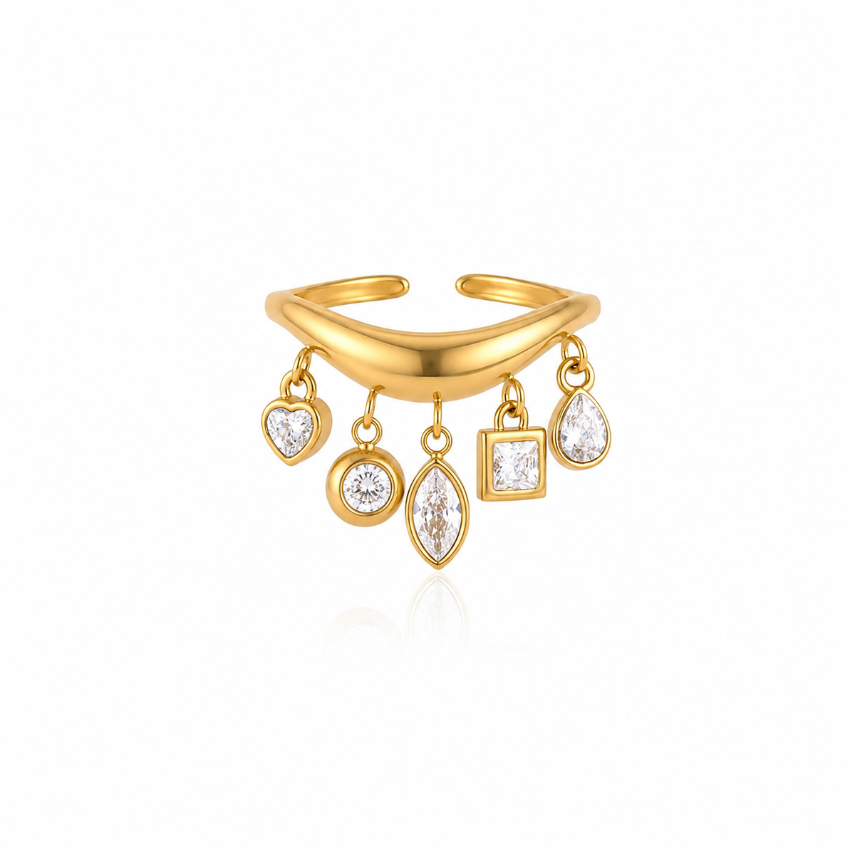 Sienna Gold CZ Charm Ring