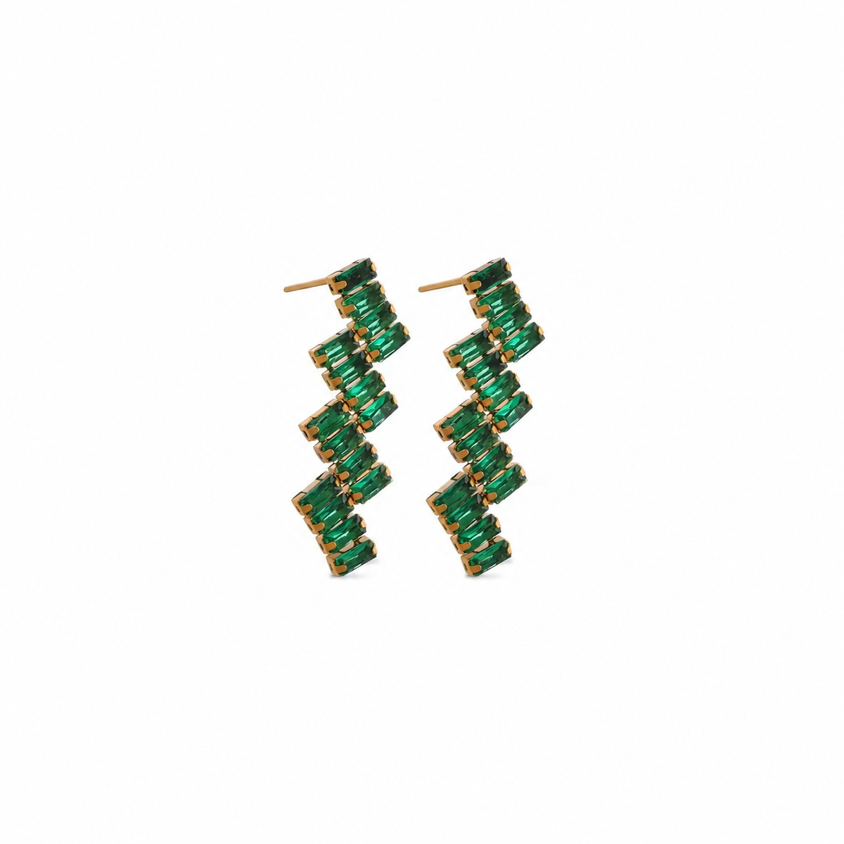 Serena Green Emerald CZ Drop Earrings