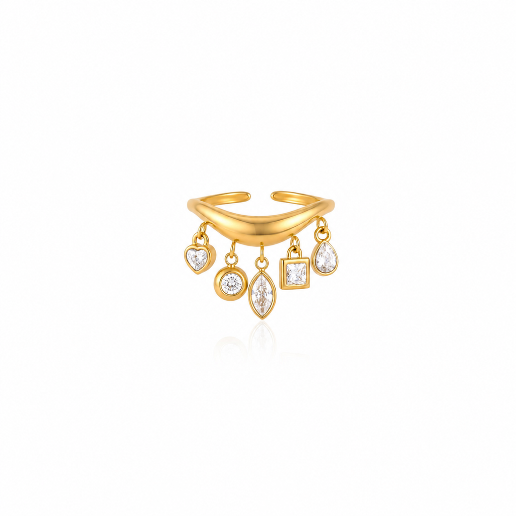 Sienna Gold CZ Charm Ring