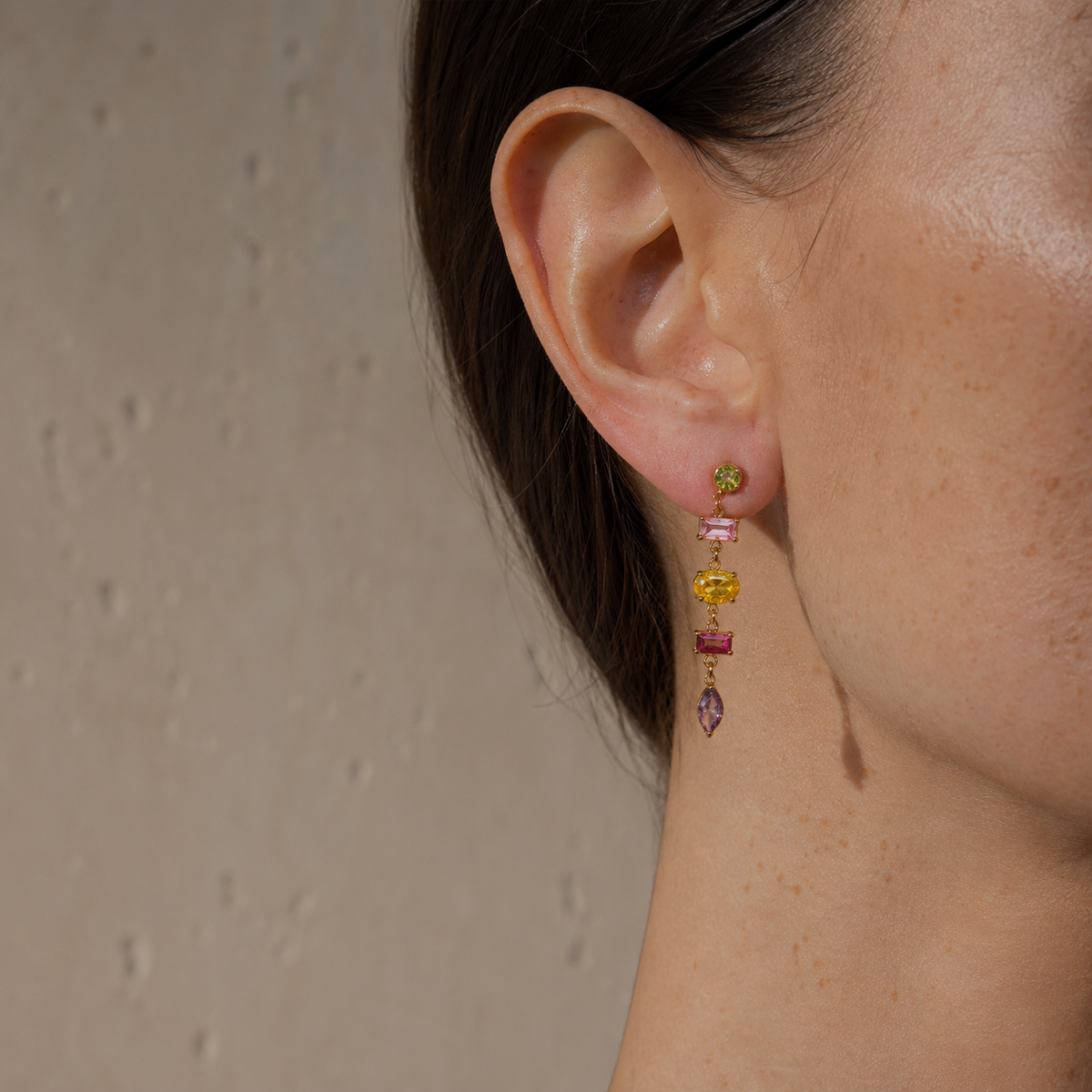 Aurora Multicolor CZ Drop Earrings