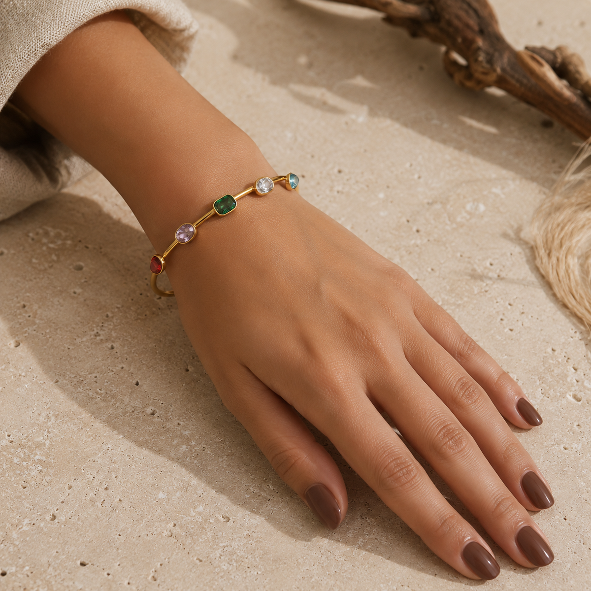 Sofia Multicolor Gemstone Bangle