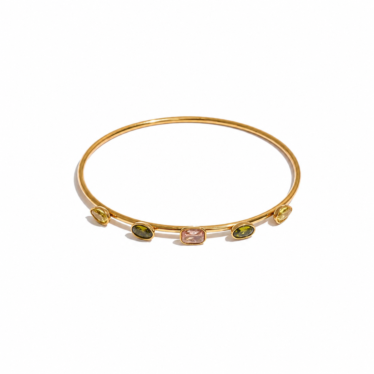 Clara Olive & Peach CZ Bangle