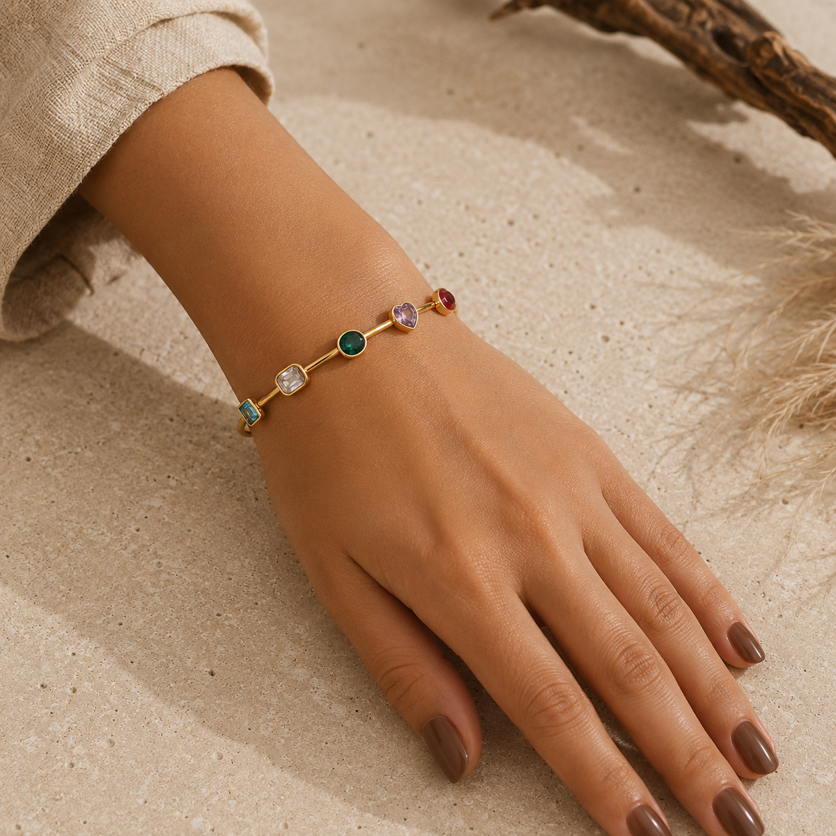 Maya Multicolor CZ Bangle
