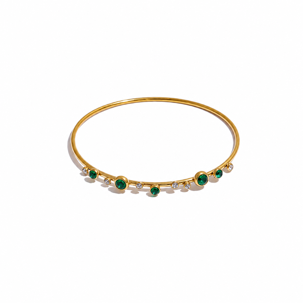 Eva Green & White CZ Bangle
