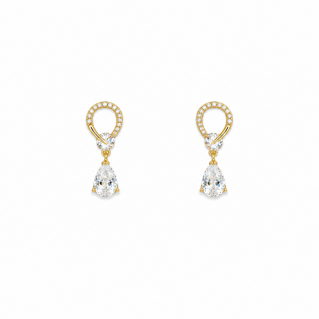 Celeste Pear CZ Drop Earrings