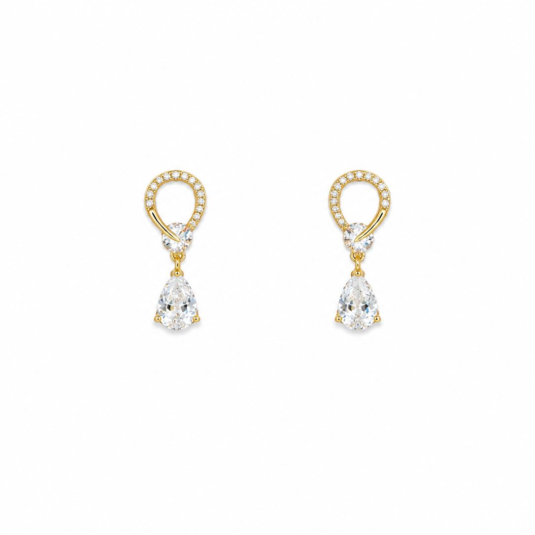 Celeste Pear CZ Drop Earrings