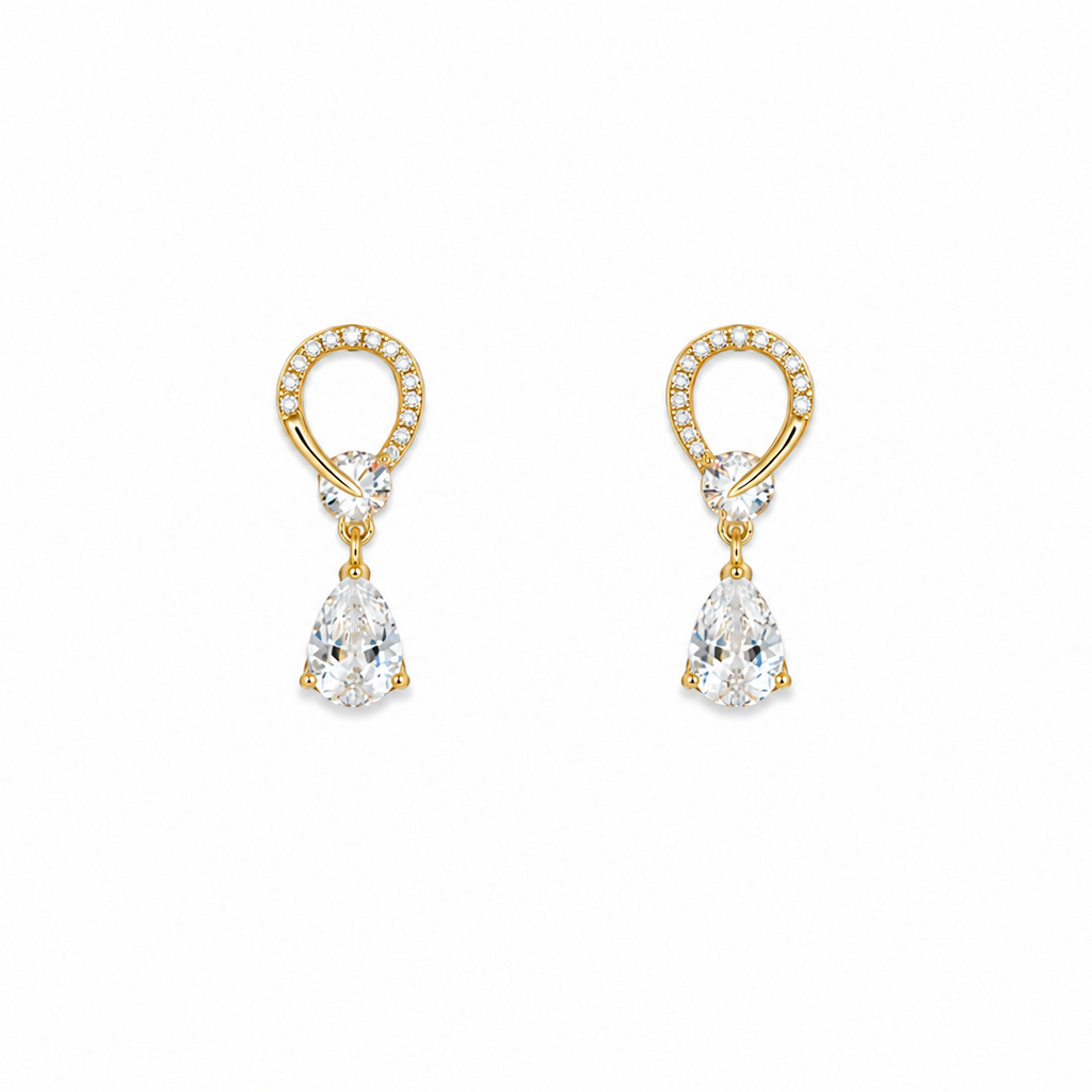 Celeste Pear CZ Drop Earrings