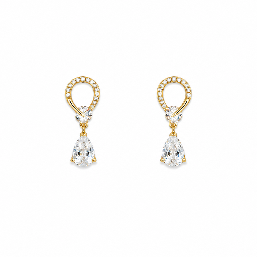 Celeste Pear CZ Drop Earrings
