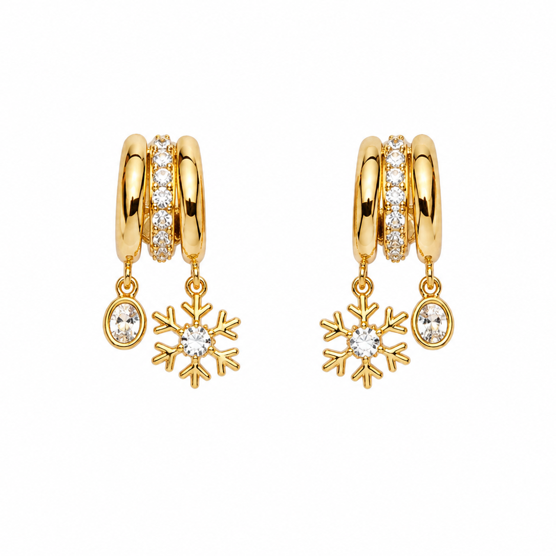 Ariana Triple Hoop Charm Earrings