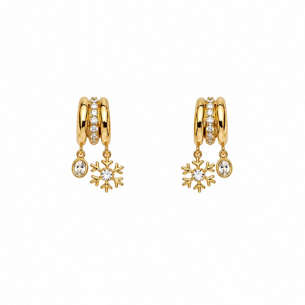 Ariana Triple Hoop Charm Earrings