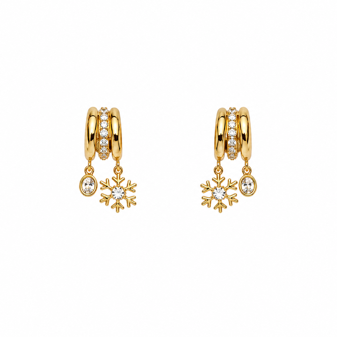 Ariana Triple Hoop Charm Earrings