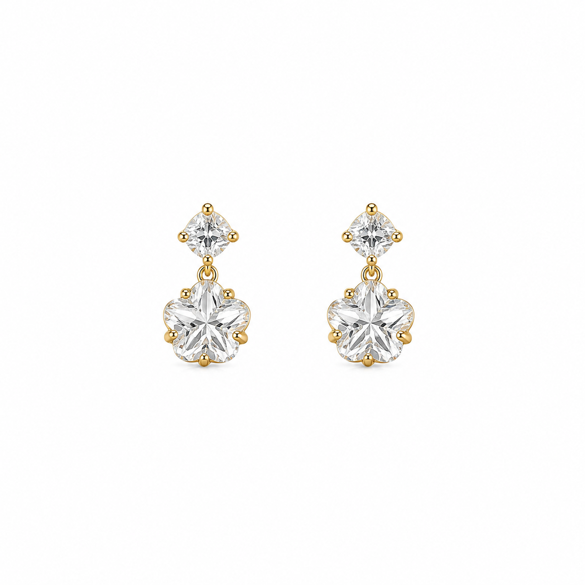 Luna CZ Flower Drop Earrings