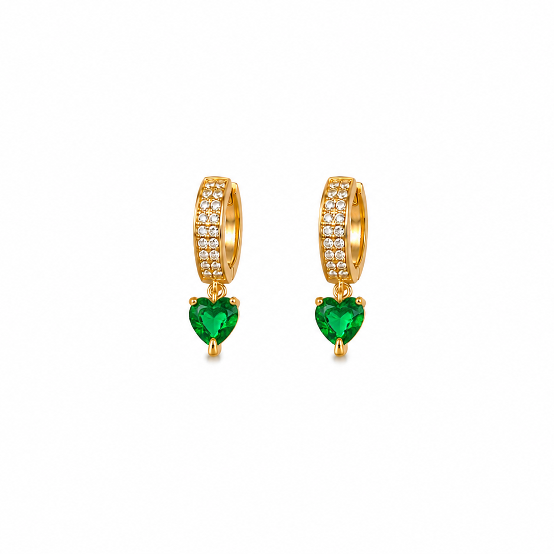 Ami Heart CZ Huggie Earrings
