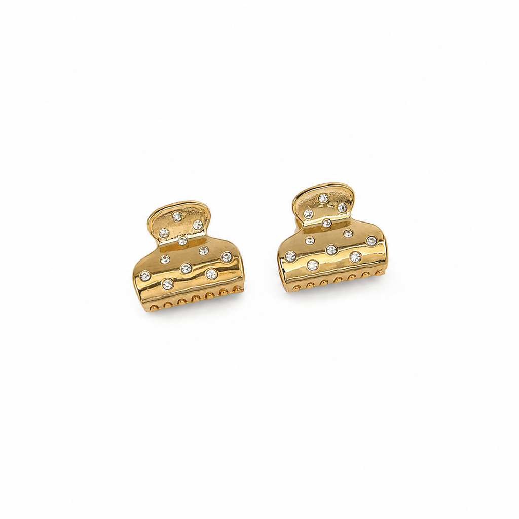 Harper CZ Hair Claw Clip Earrings