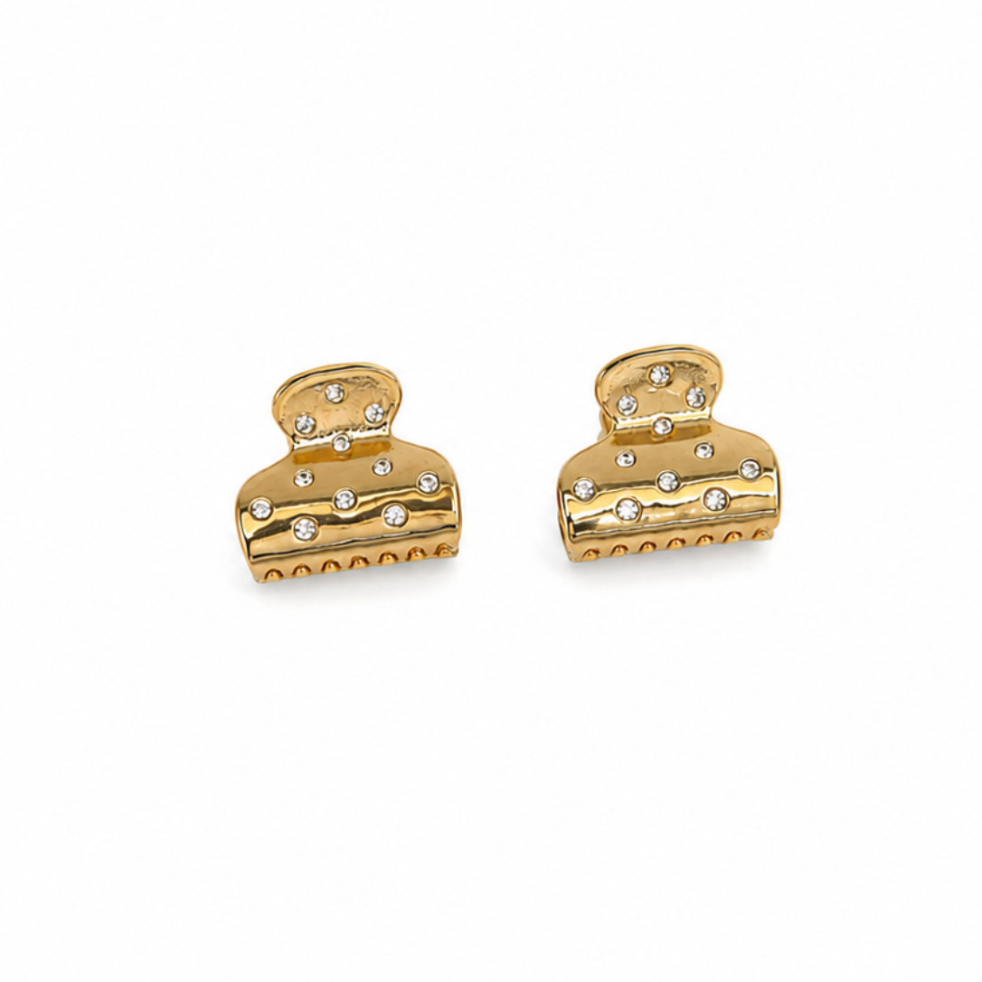 Harper CZ Hair Claw Clip Earrings