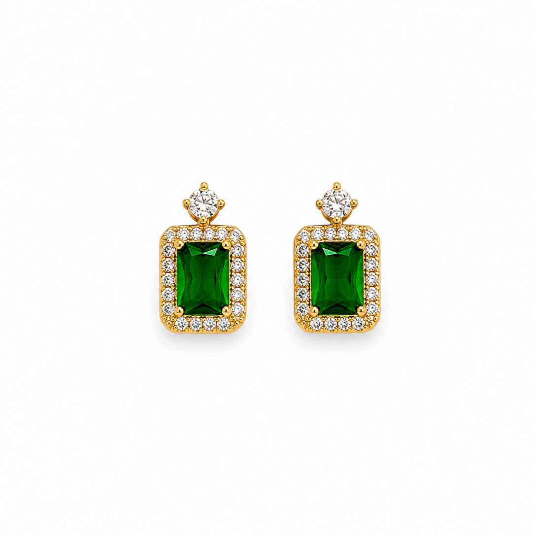 Emma Emerald CZ Stud Earrings