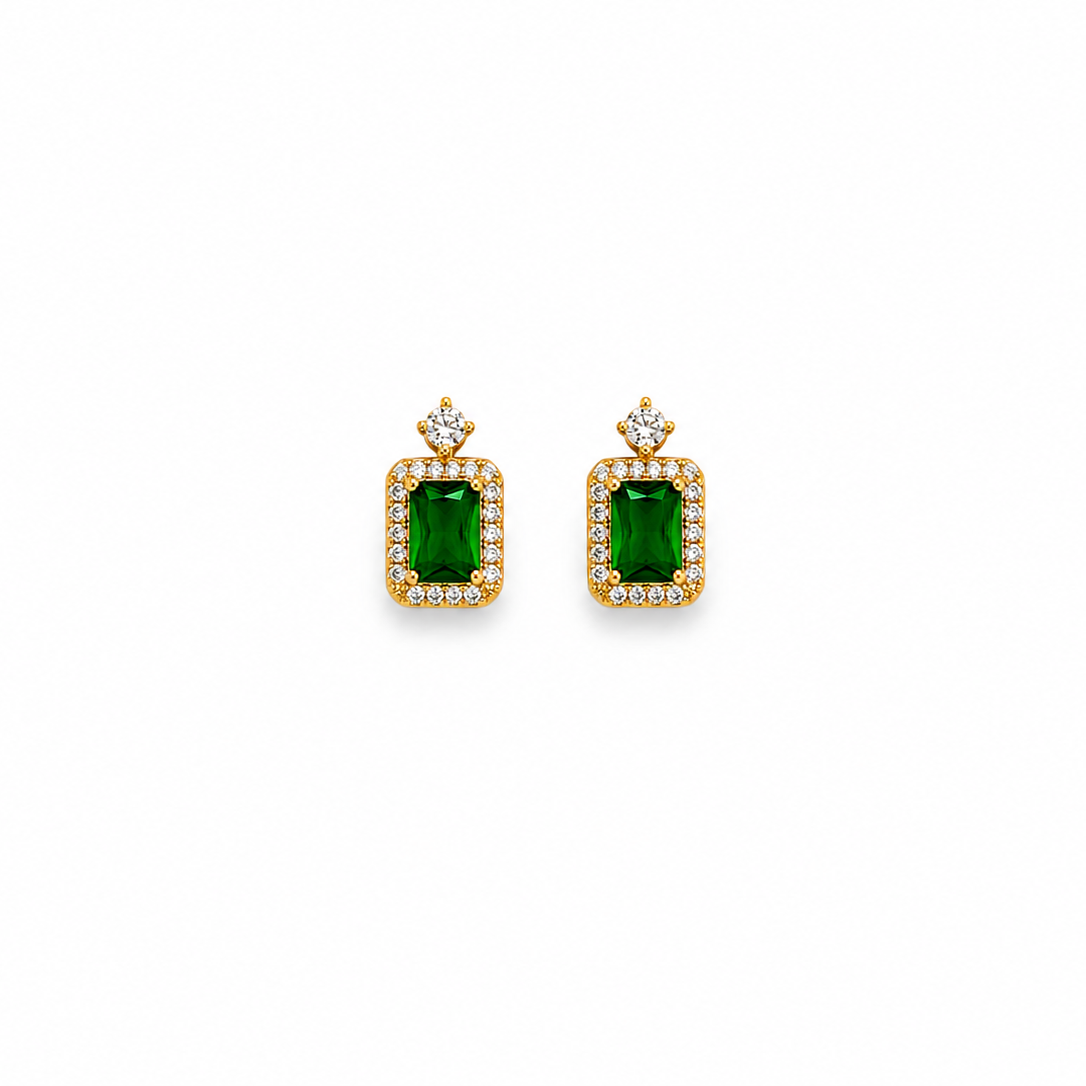 Emma Emerald CZ Stud Earrings