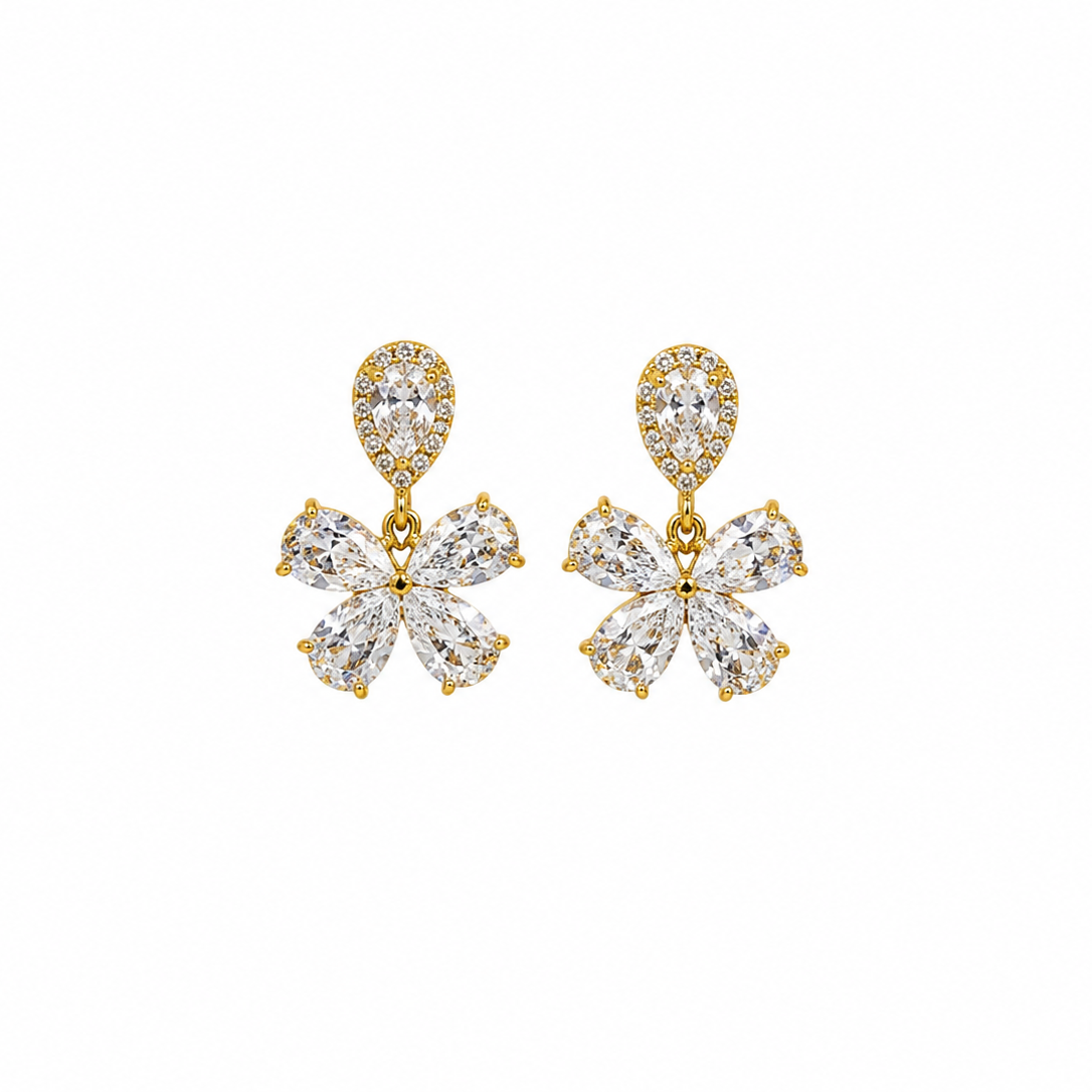 Camila Floral CZ Drop Earrings