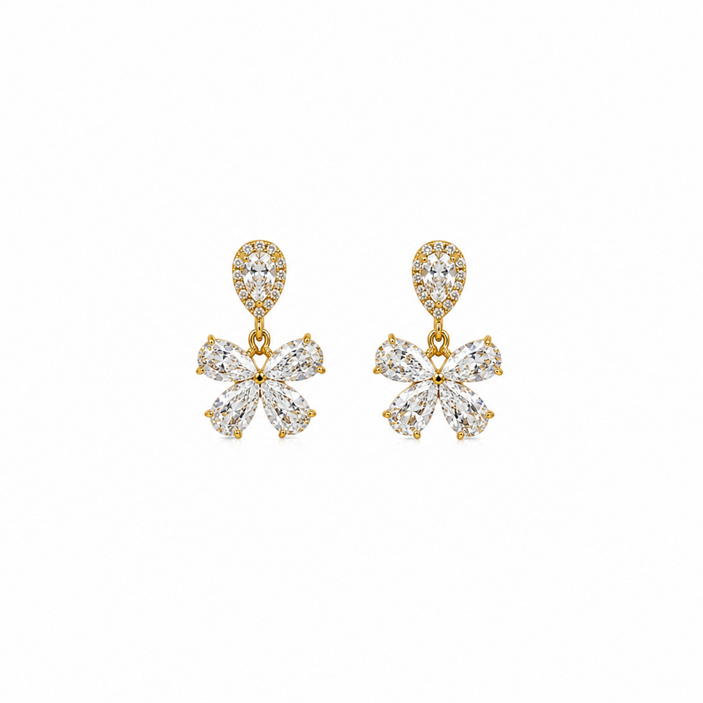 Camila Floral CZ Drop Earrings