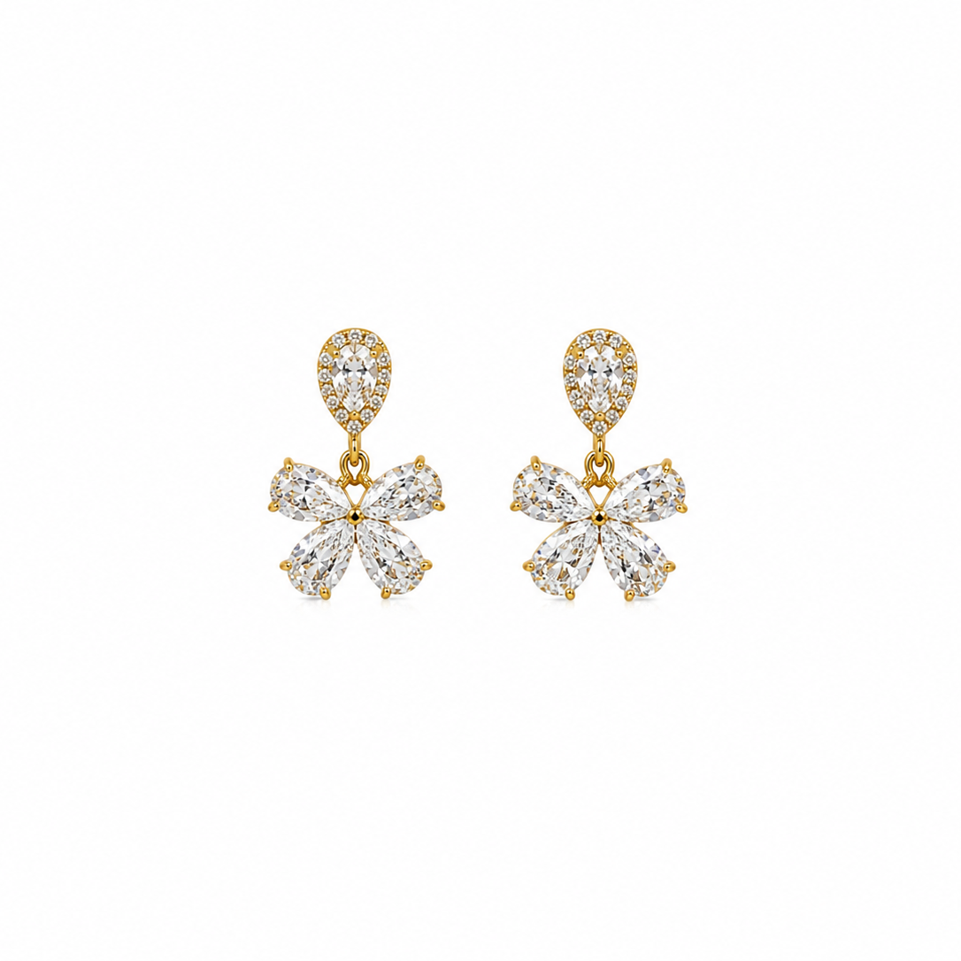 Camila Floral CZ Drop Earrings