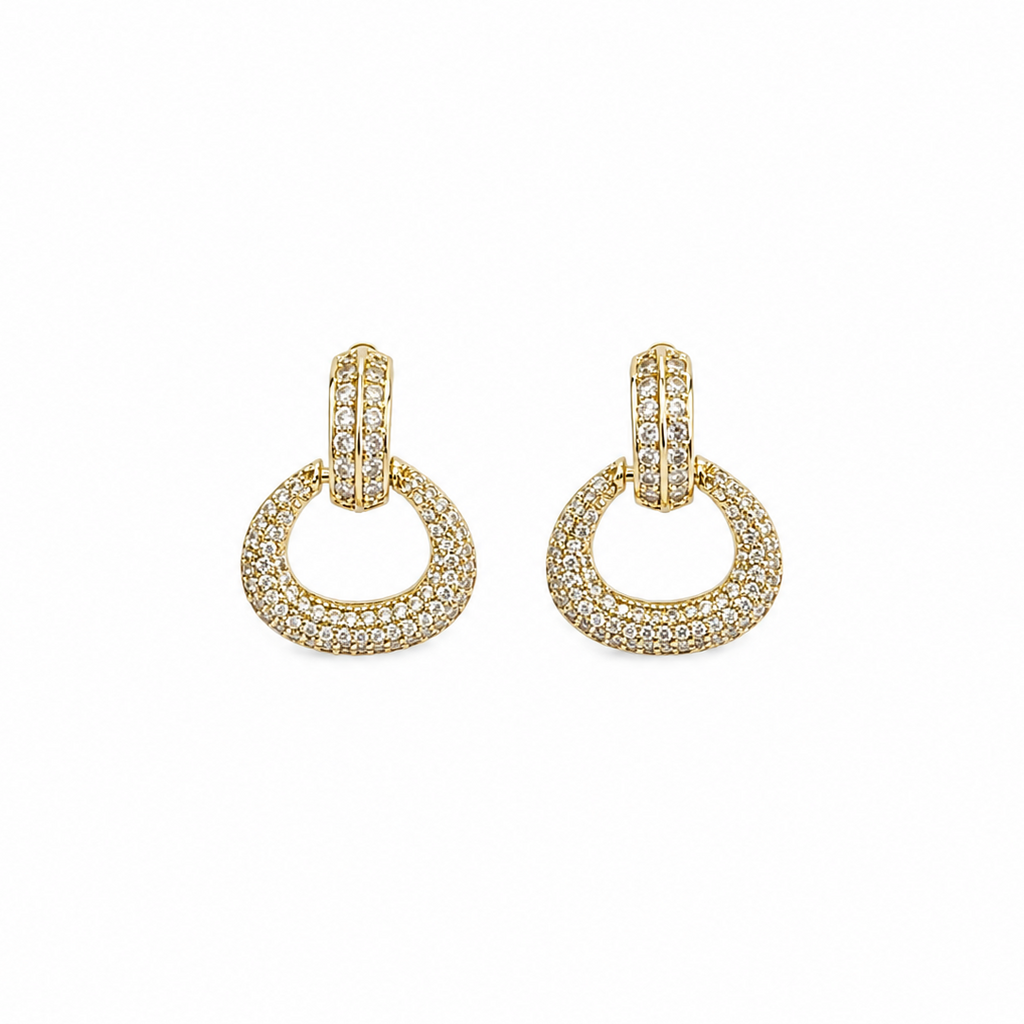 Ava Crystal Oval Hoop Earrings