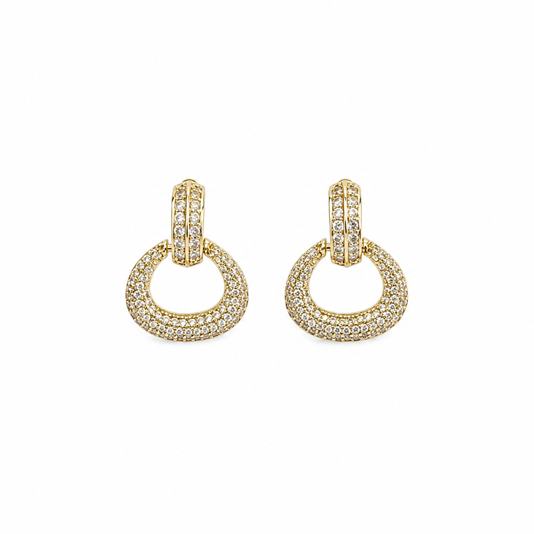 Ava Crystal Oval Hoop Earrings