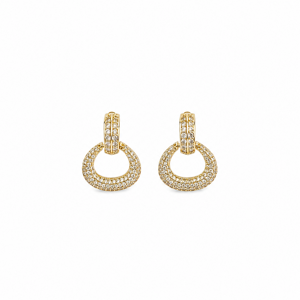 Ava Crystal Oval Hoop Earrings