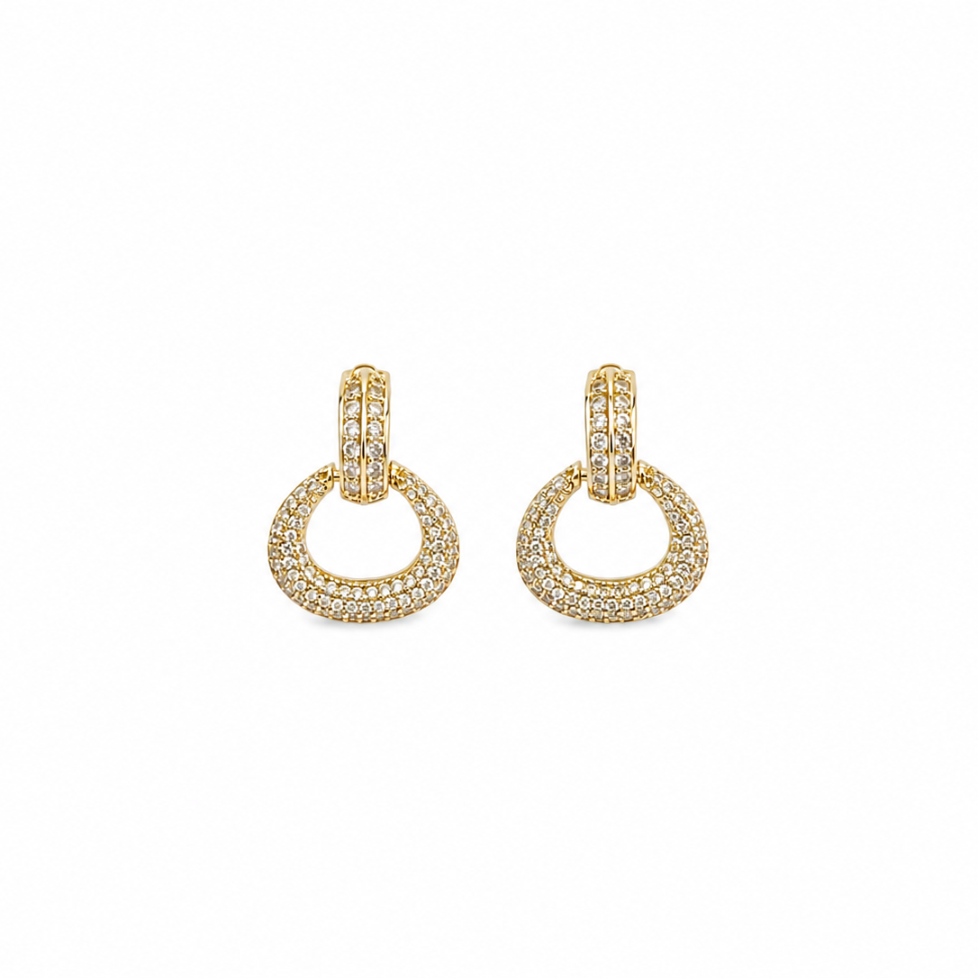 Ava Crystal Oval Hoop Earrings