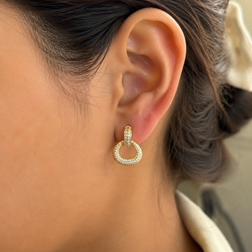 Ava Crystal Oval Hoop Earrings