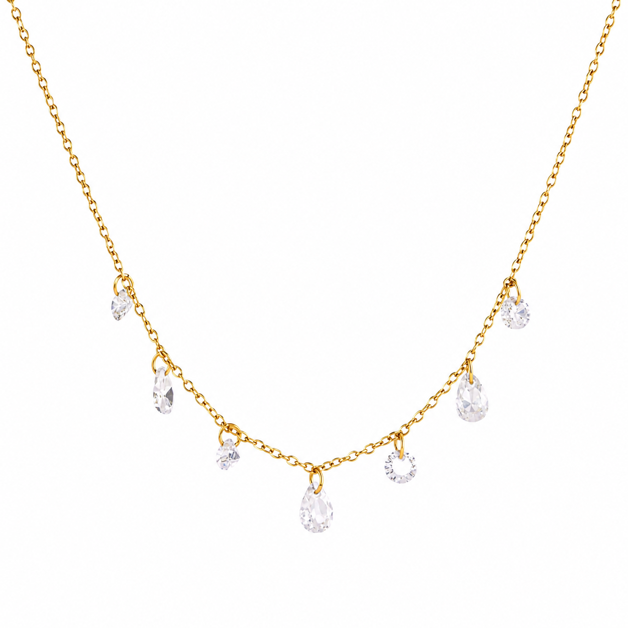 Sophia Minimalist CZ Drop Necklace