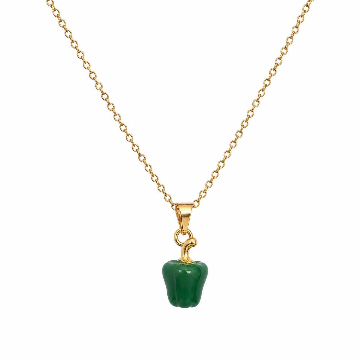 Olivia Green Bell Pepper Pendant Necklace