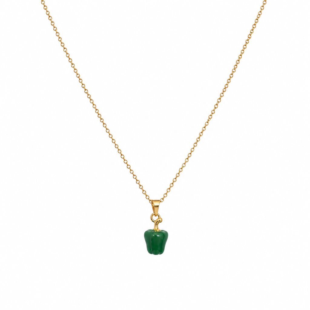 Olivia Green Bell Pepper Pendant Necklace