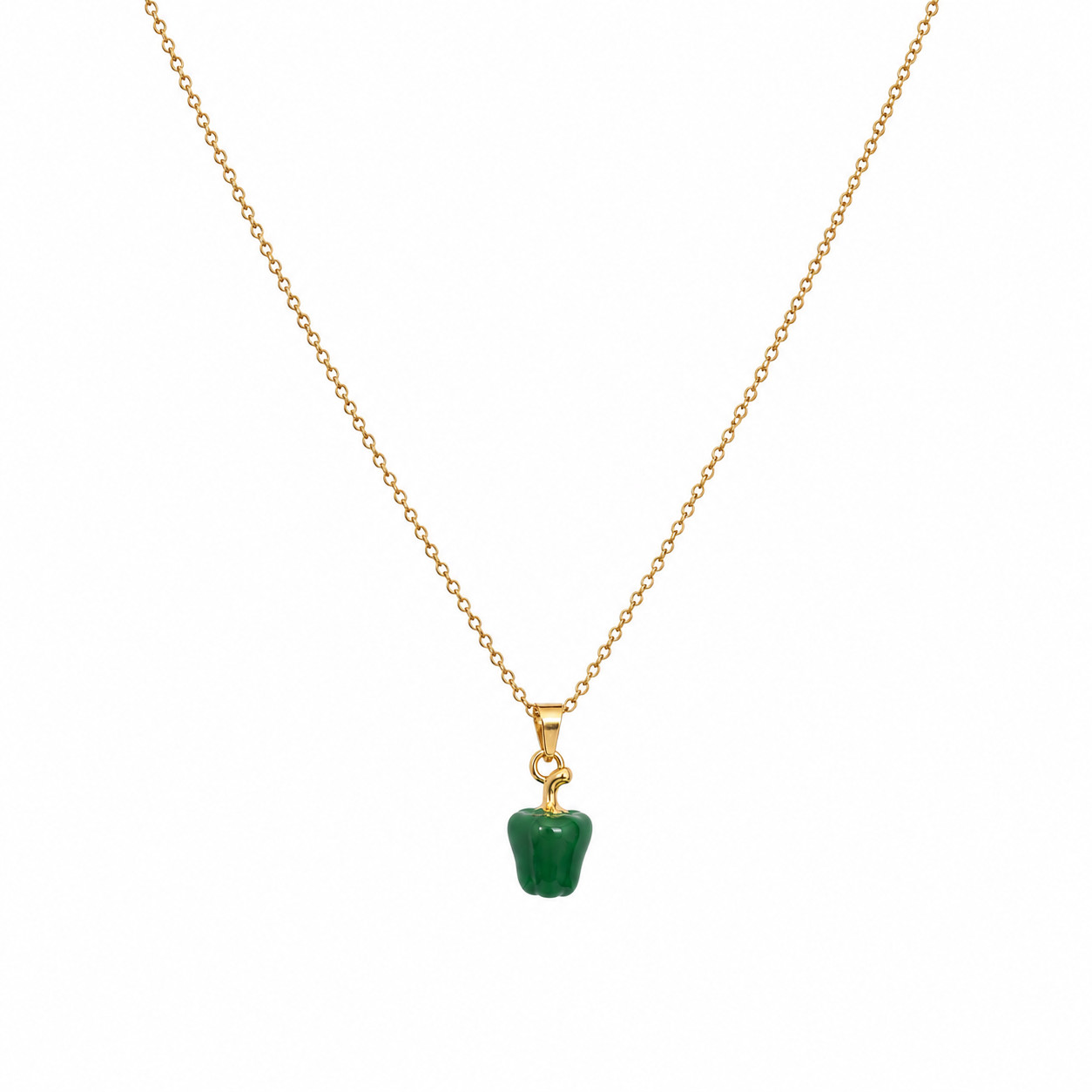 Olivia Green Bell Pepper Pendant Necklace
