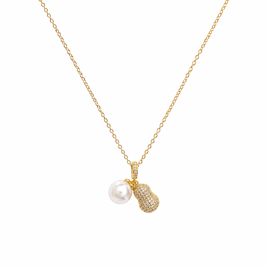 Ariana Pearl Peanut Charm Necklace